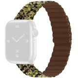 Magnetic Camouflage Silicone Replacement Strap Watchband For Apple Watch Series 7 & 6 & SE & 5 & 4 40mm/3 & 2 & 1 38mm (Army)