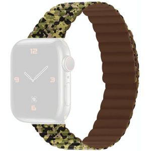 Magnetic Camouflage Silicone Replacement Strap Watchband For Apple Watch Series 7 & 6 & SE & 5 & 4 40mm/3 & 2 & 1 38mm (Army)