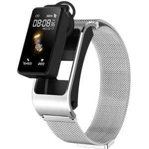 H21 1 14-inch Steel Band Oortelefoon Afneembaar Smart Watch Ondersteuning Temperatuurmeting / Bluetooth Bellen / Spraakbesturing (Zilver)