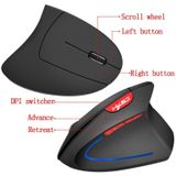 HXSJ T22 2.4GHz Wireless 4-Keys 2400 DPI Adjustable Ergonomics Optical Vertical Mouse(Black)