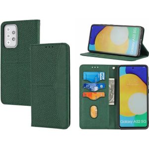 For Samsung Galaxy S20 FE Woven Texture Stitching Magnetic Horizontal Flip PU Leather Case with Holder & Card Slots & Wallet & Lanyard(Green)