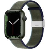 Metal Buckle Nylon Strap For Apple Watch Ultra 49mm / Series 8&7 45mm / SE 2&6&SE&5&4 44mm / 3&2&1 42mm(Olive Green)