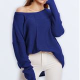 Dames Knitwear Turtleneck Sweater  Maat: S(Blauw)