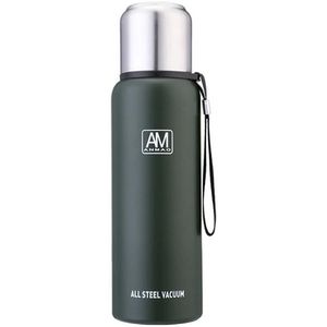 304 Stainless Steel Insulated Mug Large Capacity Sports Water Cup Outdoor Travel Pot  Capacity: 750ml(Dark Green)