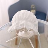 MZ4790 Cotton Baby Princess Hat Lacing Cloth Hat  Size: 44-48cm(White)