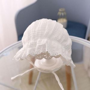 MZ4790 Cotton Baby Princess Hat Lacing Cloth Hat  Size: 44-48cm(White)