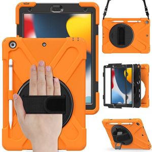 Silicone + PC Beschermhoes Met Houder & Schouderriem Voor Ipad 10.2 2021/2020 / 2019 (Oranje)