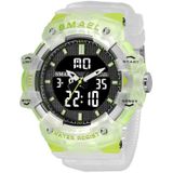SMAEL 8080 buitensport waterdicht multifunctioneel gloeiend horloge met dubbele wijzerplaat (doorschijnend groen)