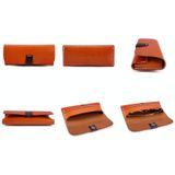 K064 Multifunctional Vegetable Tanned Leather Glasses Storage Box(Yellow Brown)