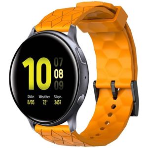Voor Samsung Galaxy Watch Active 2 44 mm 20 mm voetbalpatroon effen kleur siliconen horlogeband