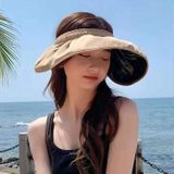2 PCS Black Gelatin Shell Shape Cap Dual-Use Headband Sunshade Hat Sunscreen Outdoor Sun Visor Hat  Size: M (56-58cm)(Khaki)