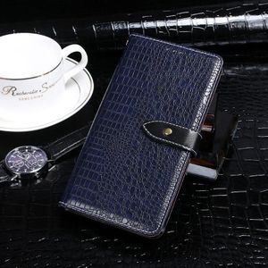 For OPPO Reno 6 Pro 5G idewei Crocodile Texture Horizontal Flip Leather Case with Holder & Card Slots & Wallet(Dark Blue)