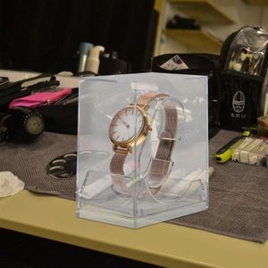 5 stks Transparant Rechthoekig horloge Display Box Take-Out Electronic Watch Box (8.8 x7.7x5.4cm)
