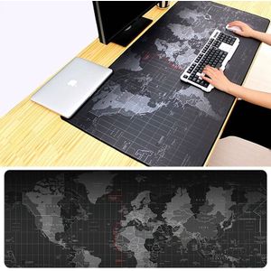 Extended Large Anti-Slip World Map Pattern Soft Rubber Smooth Cloth Surface Game Mouse Pad Keyboard Mat  Size: 80 x 30cm