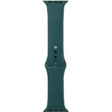 For Apple Watch Series 6 & SE & 5 & 4 44mm / 3 & 2 & 1 42mm Silicone Watch Replacement Strap  Long Section (Men)(Dark Green)