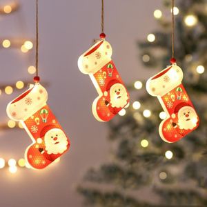 3 stks / set Kerstdecoratie lichten LED-venster vakantie decoratie kleine lantaarns