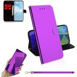 For Galaxy S20 Ultra Mirror-like Magnetic Attraction Horizontal Flip Leather Case with Lanyard  Support Holder & Card Slot & Wallet(Purple)