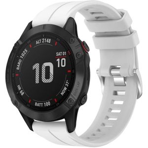 Voor Garmin Fenix 6 GPS 22 mm Solid Color Silicone Watch Band