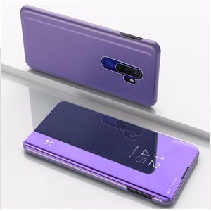 For OPPO A9 2020 / A5 2020  Plated Mirror Horizontal Flip Leather with Stand Mobile Phone Holster(Purple Blue)