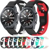 Voor Samsung Galaxy Watch3 45 mm 22 mm dubbele kleur siliconen horlogeband (roze + wit)