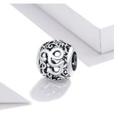 S925 Sterling Silver Mori Series Hollow Letters Beads DIY Bracelet Necklace Accessories(G)