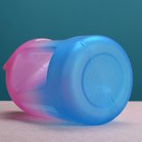 2.2L Grote capaciteit Waterbeker Sport en fitness stro Groot waterfles hittebestendig plastic vat (gradiënt rose rood blauw)