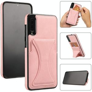 Voor Samsung Galaxy A50S ultradunne schokbestendige beschermhoes met houder en metalen magnetische functie (ROSE GOUD)