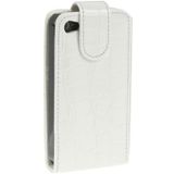 Crocodile Texture Leather Case for iPhone 4 & 4S(White)