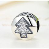S925 Sterling Silver Pendant Christmas Tree Beads DIY Bracelet Necklace Accessories