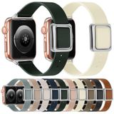 Magnetische zilveren vierkante gesp horlogeband voor Apple Watch Series 7 45 mm / 6 & SE & 5 & 4 44 mm / 3 & 2 & 1 42 mm