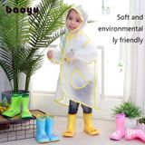 Carton Children Raincoat With Schoolbag Seat Poncho  Size: S(Frog )
