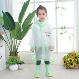 Carton Children Raincoat With Schoolbag Seat Poncho  Size: S(Frog )