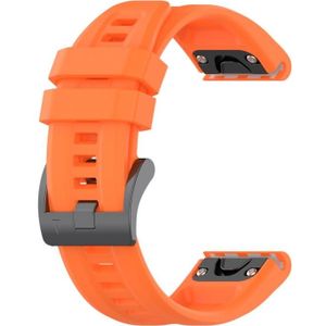 For Garmin Fenix 6 22mm Silicone Solid Color Watch Band(Orange)