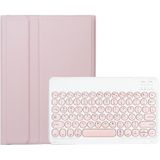 Voor iPad 10th Gen 10.9 2022 YA10B Lamsvacht Textuur Bluetooth Toetsenbord Lederen Tablet Case met Pen Slot (Roze)