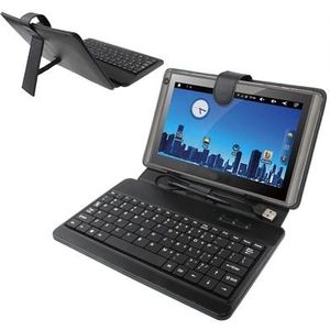 8 inch Universal Tablet PC Leather Case with USB Plastic Keyboard(Black)