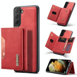 For Samsung Galaxy S21+ DG.MING M2 Series 3-Fold Multi Card Bag + Magnetic Back Cover Shockproof Case with Wallet & Holder Function(Red)