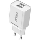 ENKAY Hat-Prince T003-1 10.5W 2.1A Dual USB Charging EU Plug Travel Power Adapter With 2.1A 1m Type-C Cable