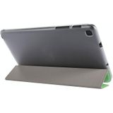 Silk Texture Three-fold Horizontal Flip Leather Case with Holder & Pen Slot For Samsung Galaxy Tab A7 Lite 8.7 T220 / T225(Green)