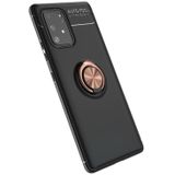 For Galaxy A91 Metal Ring Holder 360 Degree Rotating TPU Case(Black+Rose Gold)