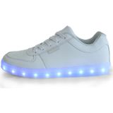 Kinderen lichtgevende laag uitgesneden schoenen USB opladen LED lichtgevende schoenen  grootte: 25 (wit)