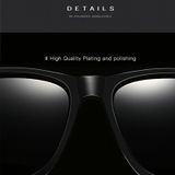 Men Retro Fashion Aluminum Magnesium Frame UV400 Polarized Sunglasses  (Black + Grey)