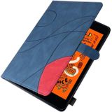 Dual-Color Splicing Horizontale Flip PU Lederen Case met Houder & Card Slots & Slaap / Weks-up Functie voor iPad Mini / Mini 2 / Mini 3 / Mini 4 / Mini  (Blauw)