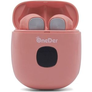 Oneder W16 TWS Bluetooth 5.0 Wireless Bluetooth Earphone with Charging Box  Support HD Call & LED Display Battery(Pink)