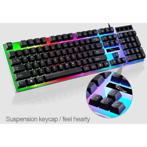 ZGB G21 104 Keys USB Wired Mechanical Colorful Backlight Office Computer Keyboard Gaming Keyboard(Black)