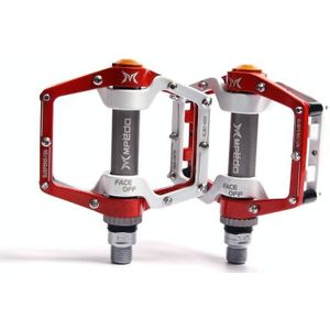 MPEDA Mountain Bike Bearing Pedal Ultra-Light Aluminum Alloy Non-Slip Bearing Pedal  Size: 930(White Red)