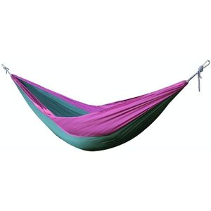 DR001 Outdoor Single Leisure Parachute Cloth Hammock Indoor Swing(Purple + Dark Green)