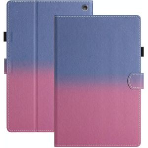 Voor Amazon Kindle Fire 7 2022 Stitching Gradiënt lederen tablethoes (blauw roze)