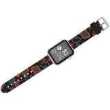 For Apple Watch Series 3 & 2 & 1 42mm Fashion Camouflage Pattern Silicone Watch Strap(Red)