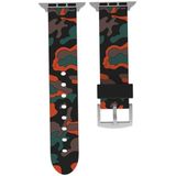 For Apple Watch Series 3 & 2 & 1 42mm Fashion Camouflage Pattern Silicone Watch Strap(Red)