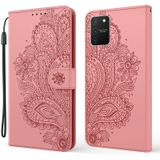 Voor Samsung Galaxy A91 / S10 Lite Peacock Embossed Pattern Horizontale Flip Lederen Case met Holder & Card Slots & Wallet & Lanyard(Pink)